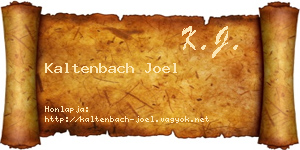 Kaltenbach Joel névjegykártya